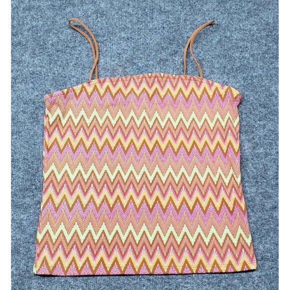 Rue21 Tube Tank Top Womens M Multicolor Chevron Sleeveless Straps Stretch New - Picture 1 of 9